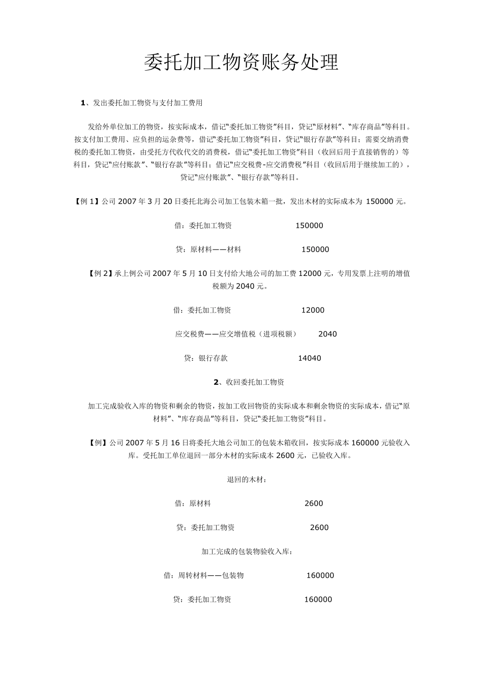 委托、受托加工物资账务处理_第1页