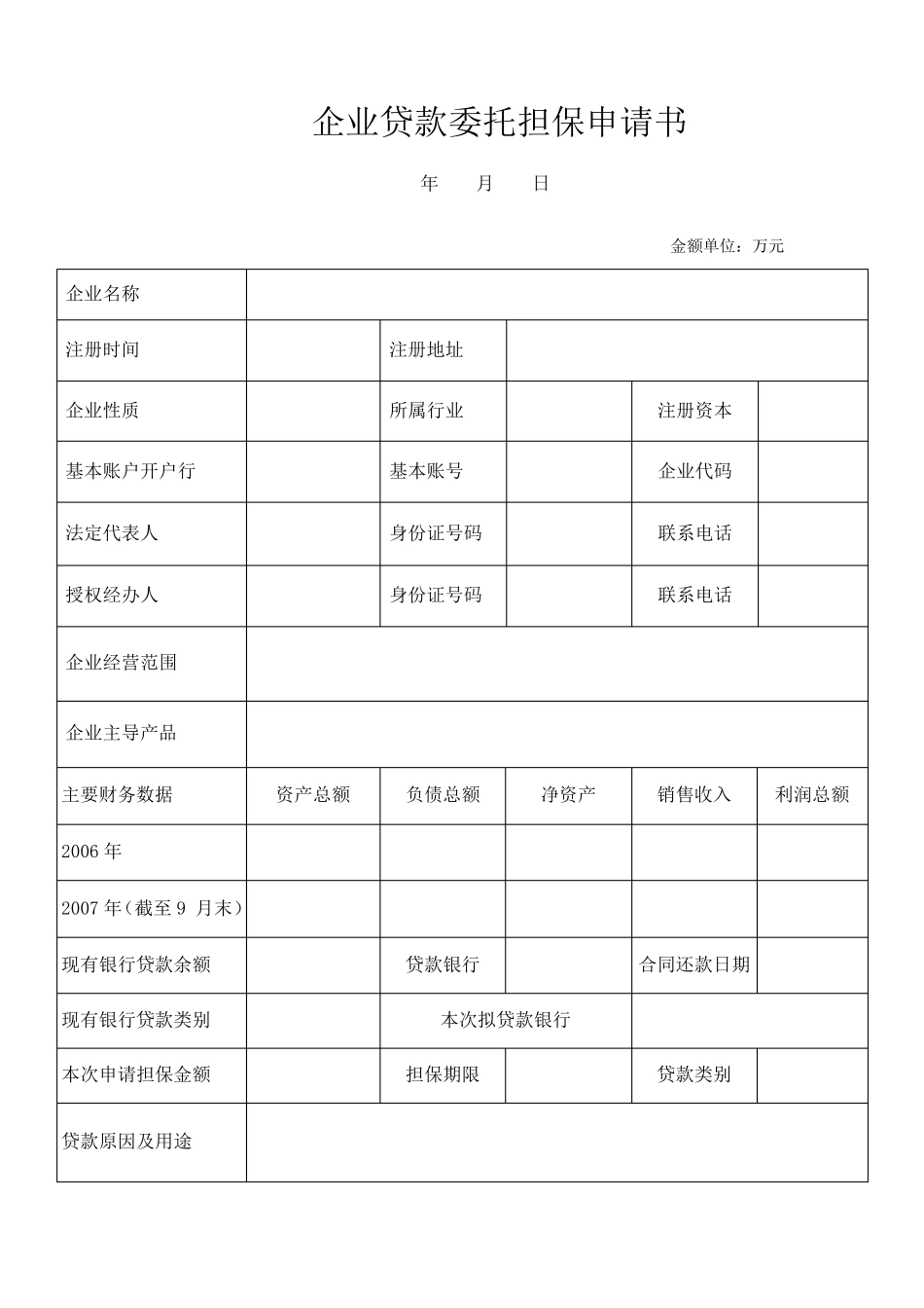 委托担保申请书范文_第2页