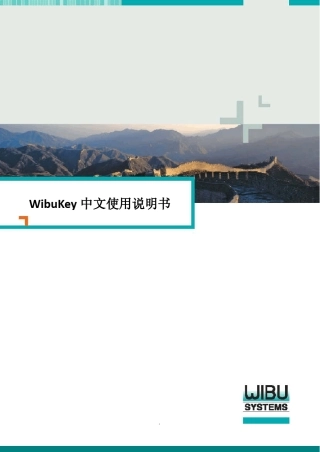 威步软件保护防盗版硬件加密狗wibuKey中文说明书