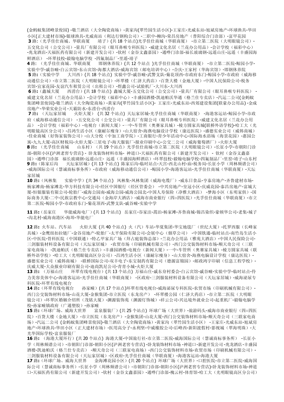 威海公交车路线及时刻表_第2页