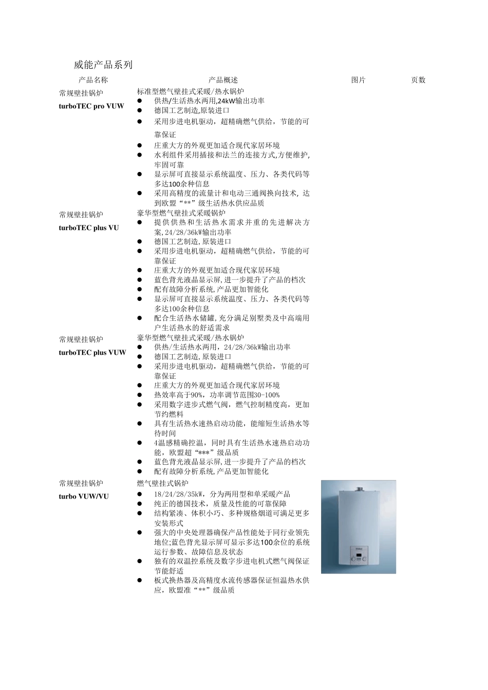 威能壁挂炉产品介绍_第1页
