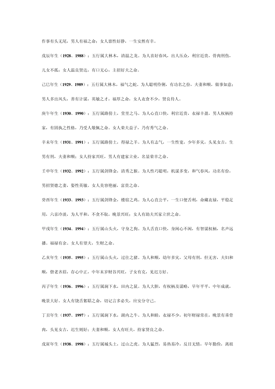 婚姻五行相生相克情况表_第2页