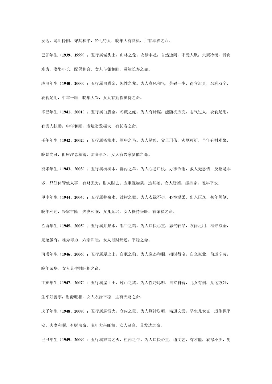 婚姻五行相生相克情况表_第3页