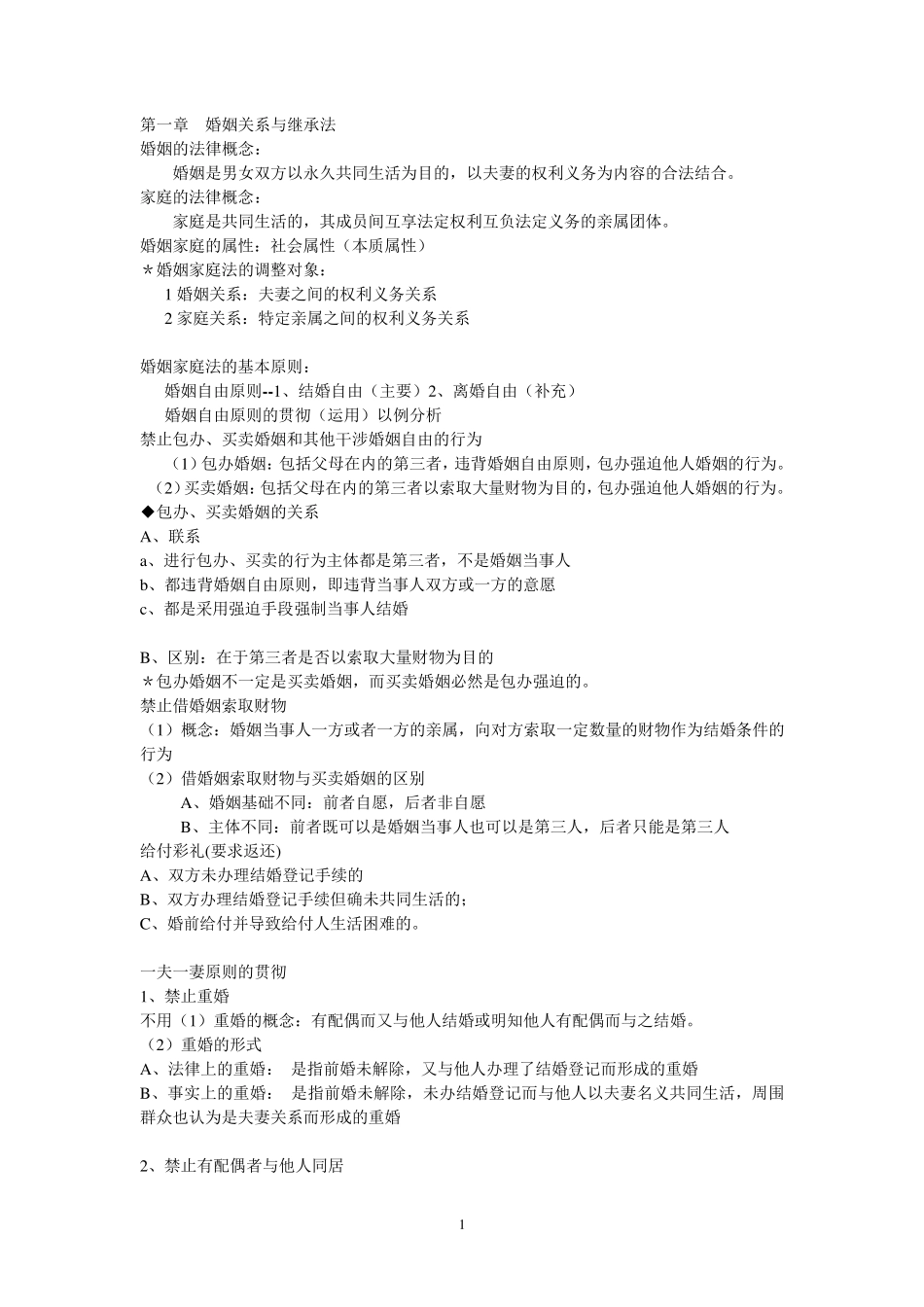 婚姻法重点整理_第1页