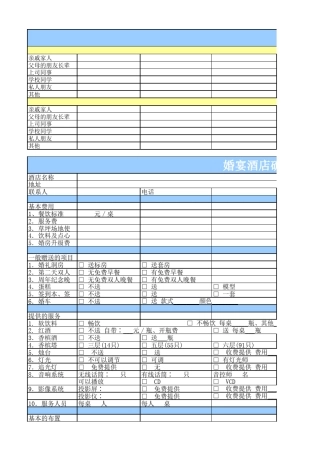 婚礼准备事项及流程