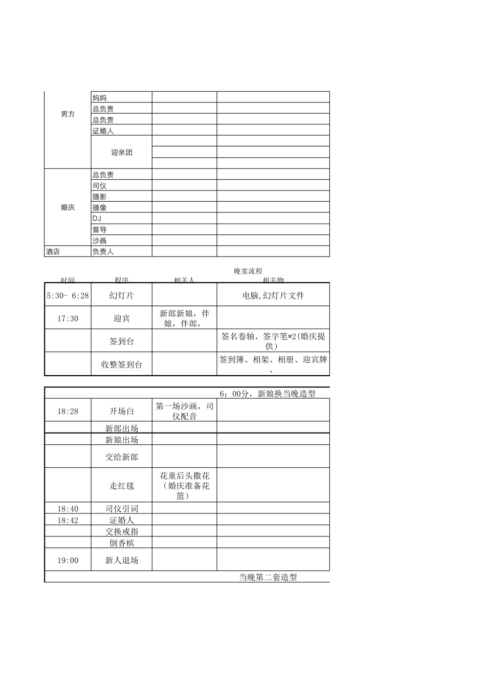 婚礼筹备N个表格_第2页