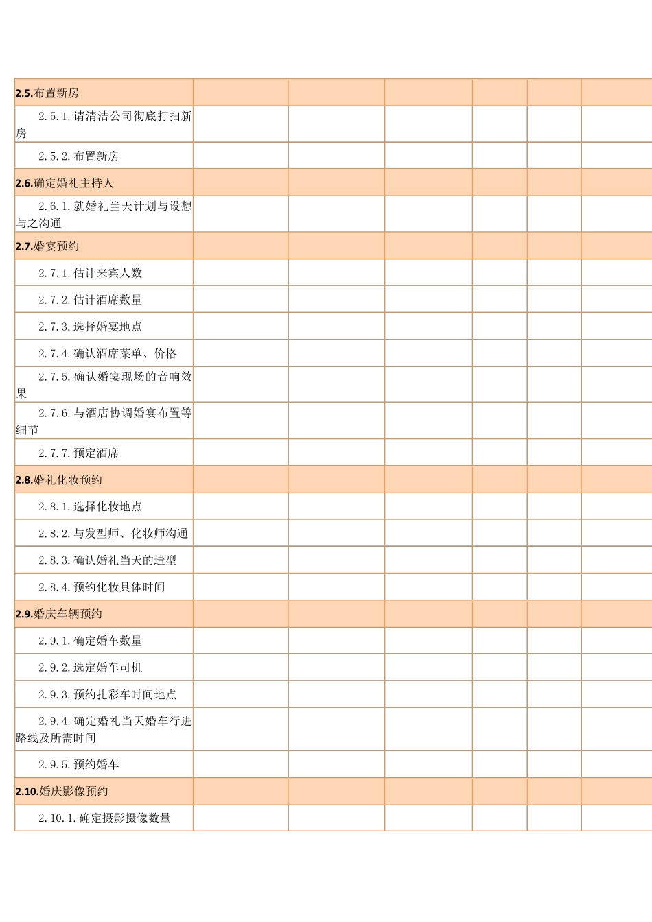 婚礼筹备流程进度表_第3页