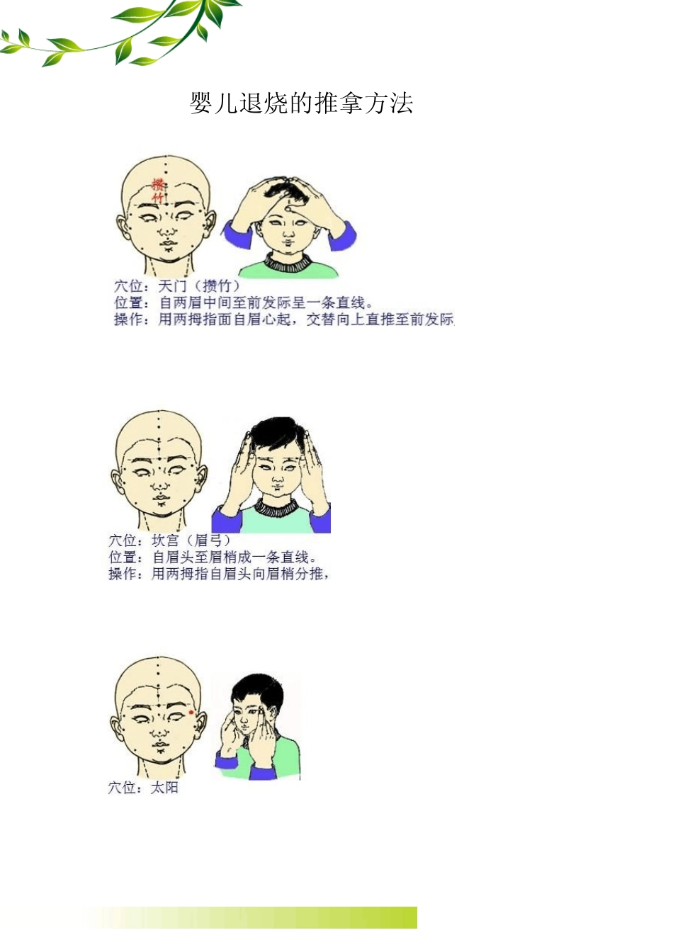 婴儿退烧的推拿方法_第1页