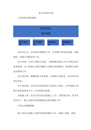 劳动力组织方案