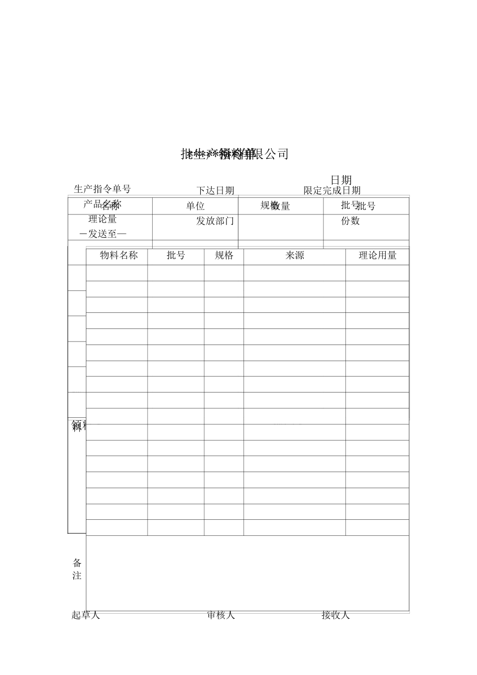 片剂批生产记录表格模板_第2页