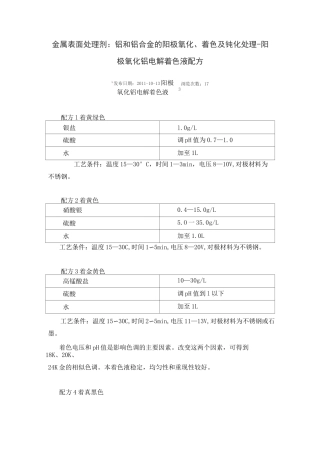 金属表面处理剂