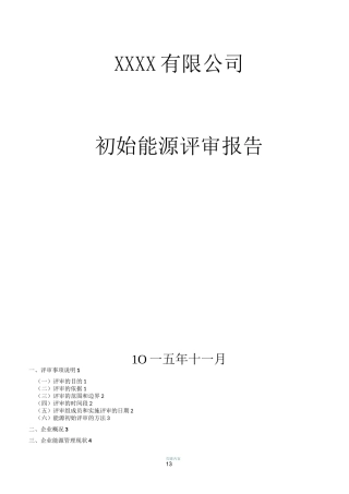 初始能源评审报告模板