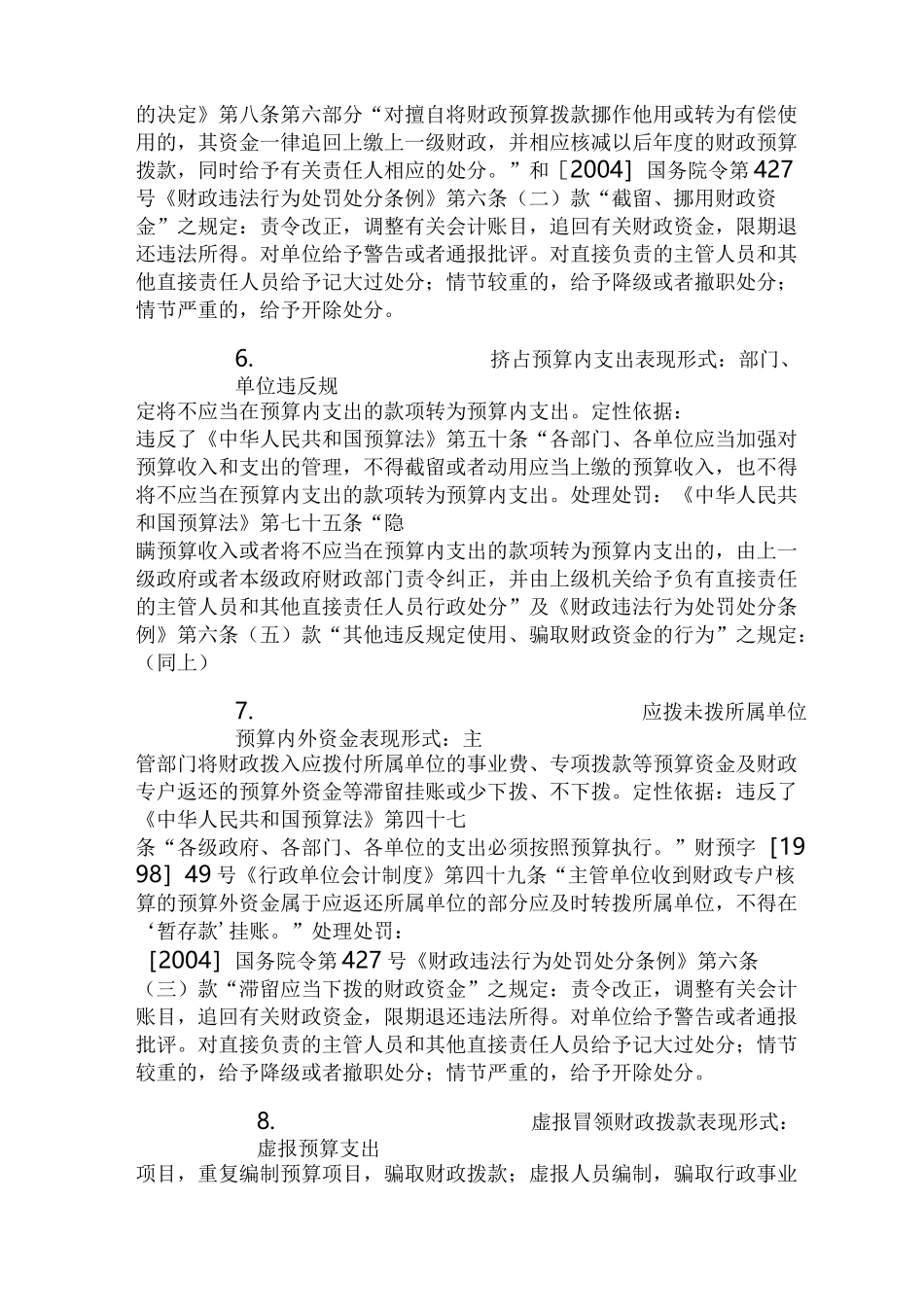 审计常见问题定性及处理处罚依据_第3页