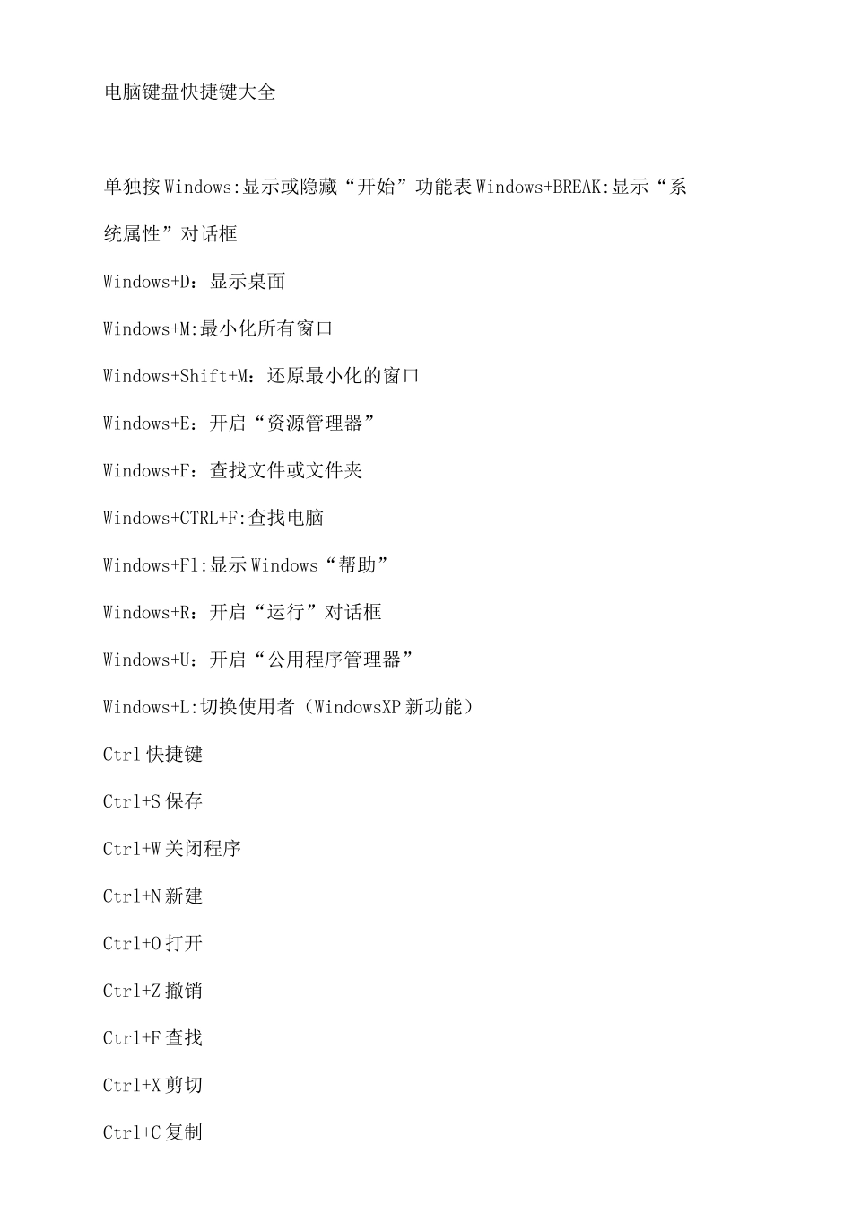 电脑键盘快捷键使用大全完整版_第2页