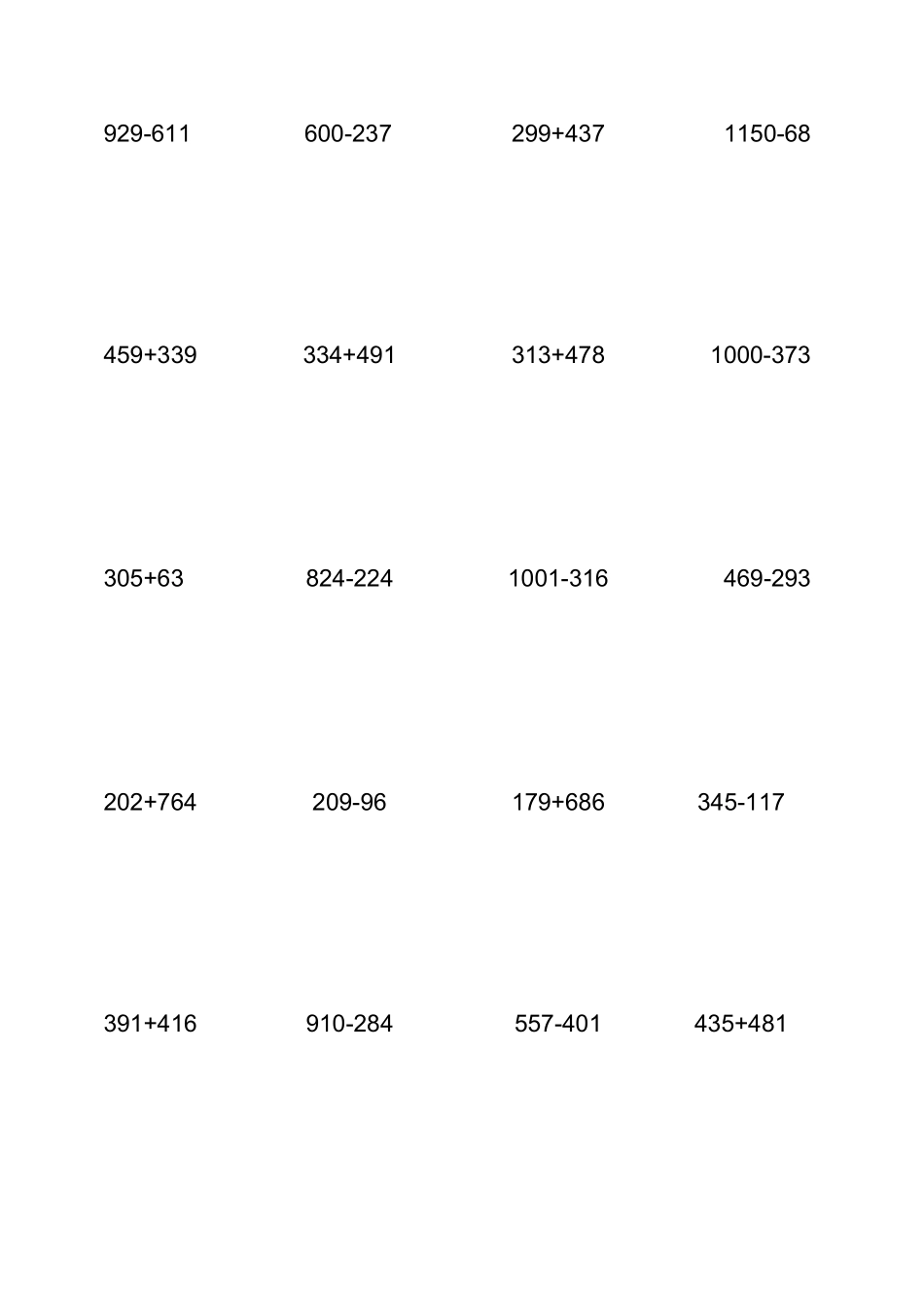 三位数加减竖式计算习题_第2页