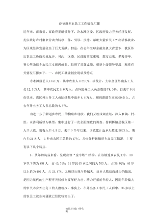 (完整版)春节返乡农民工工作情况汇报
