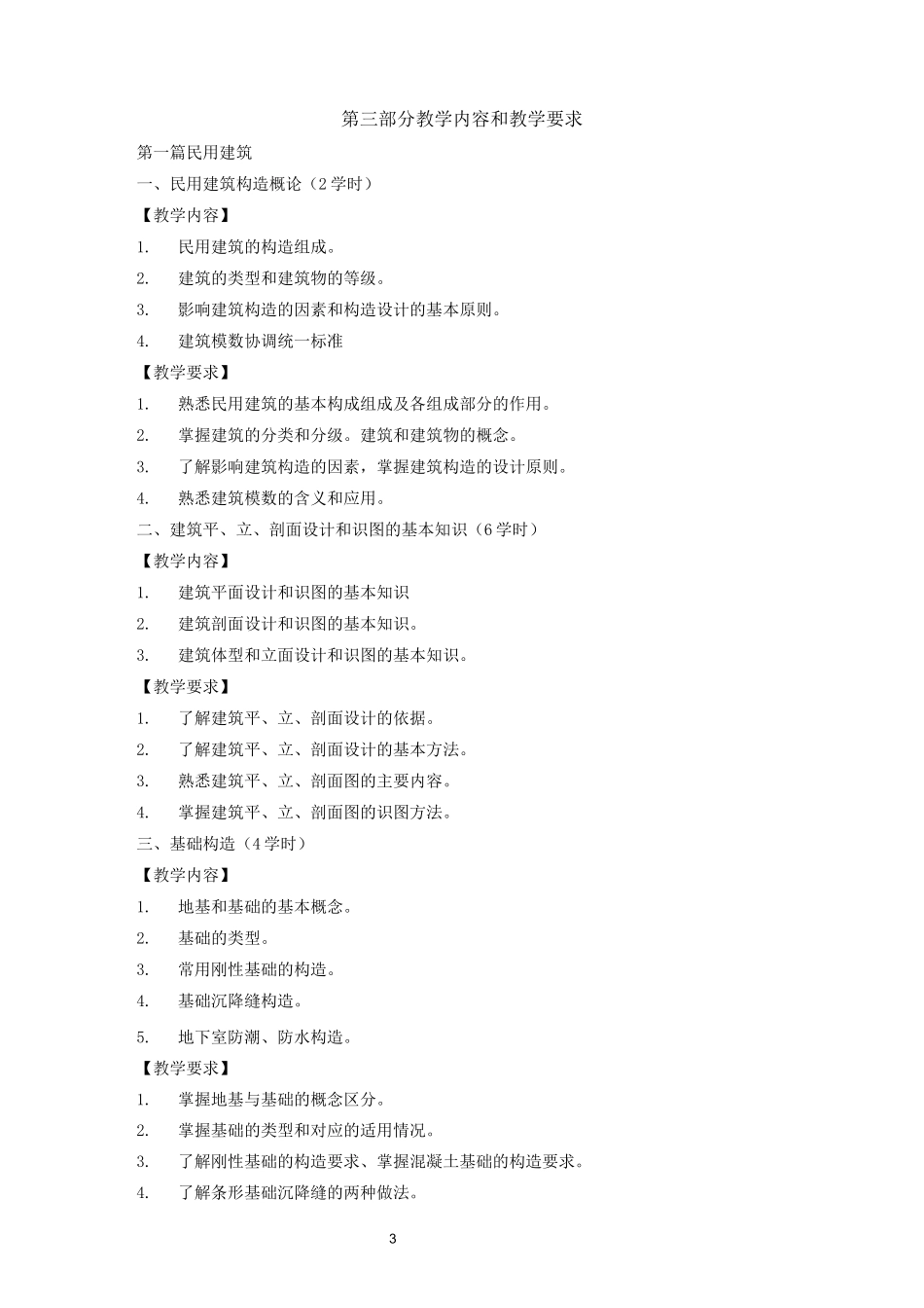 建筑构造课程教学大纲_第3页