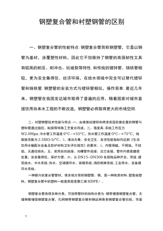 钢塑复合管和衬塑钢管的区别