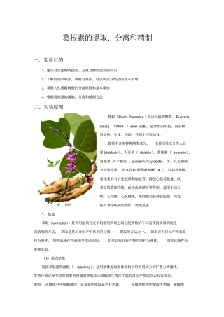 生化制药大试验葛根素的提取分离和精制