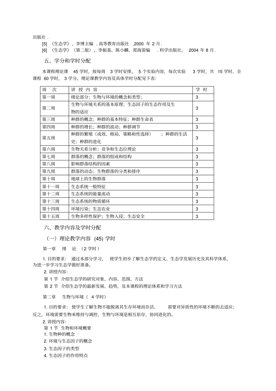 生态学课程教学大纲_第2页