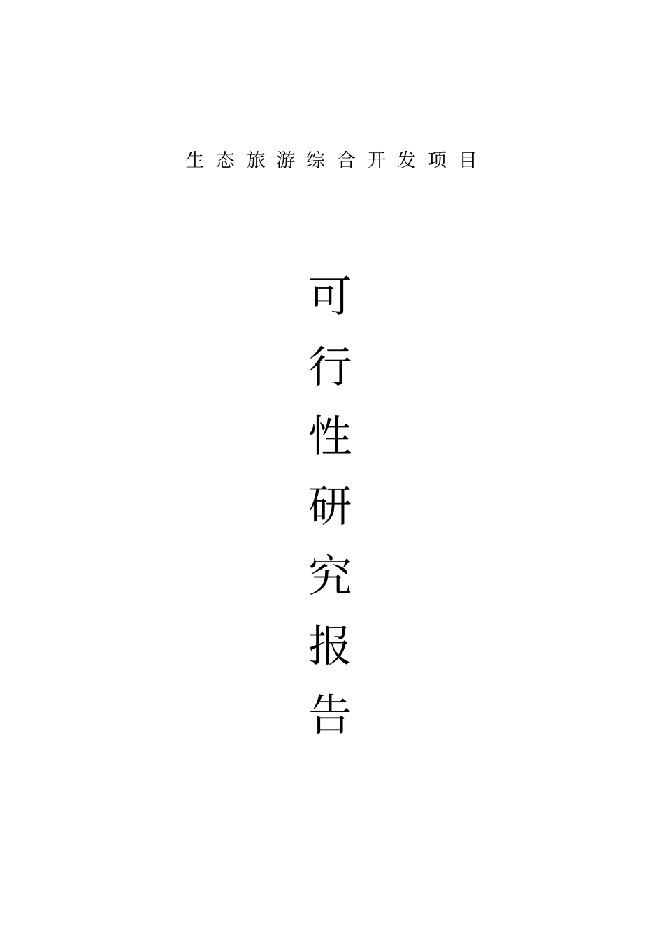 生态旅游综合开发项目可行性研究报告_第1页