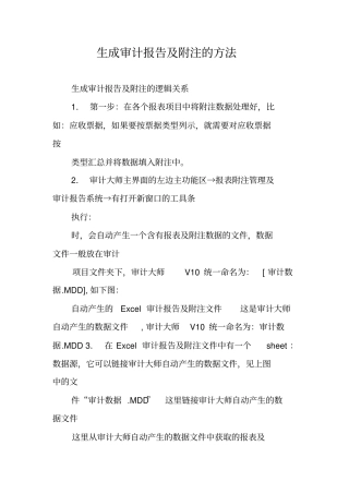 生成审计报告及附注的方法