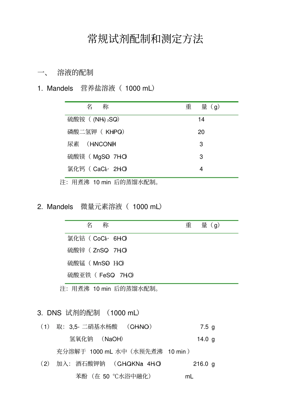 生物、化学-常用试剂配制_第1页