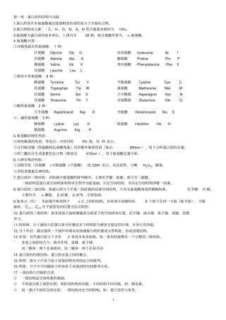 生物化学复习资料讲解