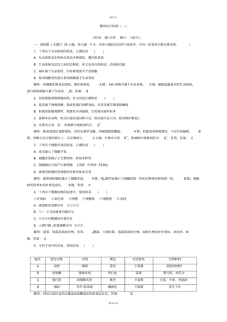 生物必修一综合测试题