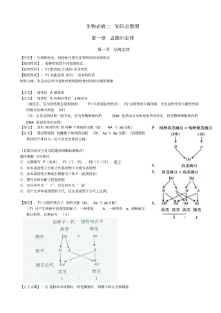 生物必修二知识点整理