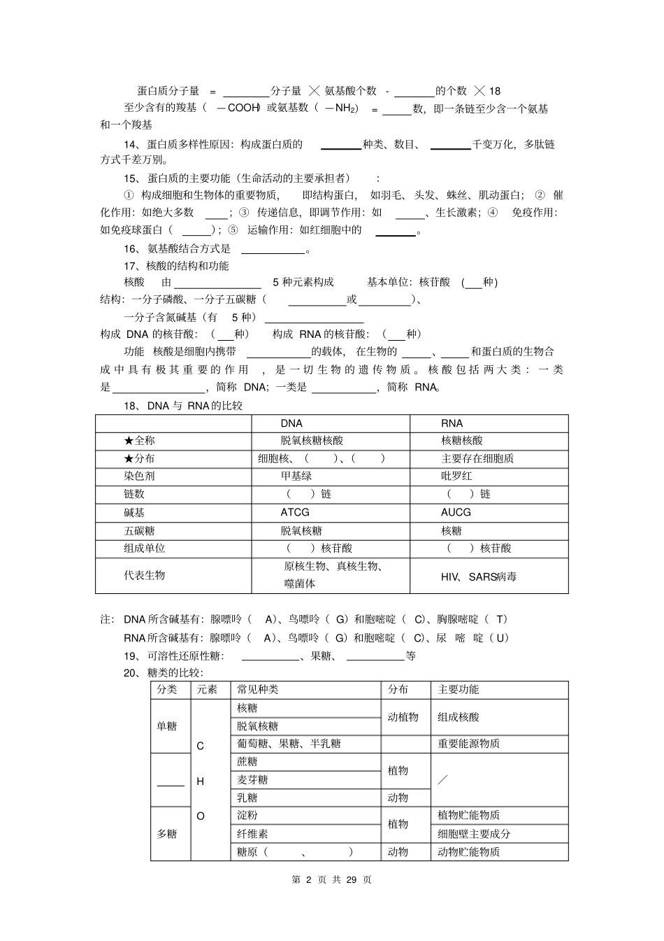 生物第一轮复习知识点填空_第2页