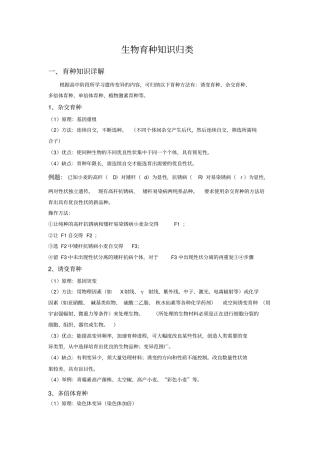 生物育种知识归类汇总