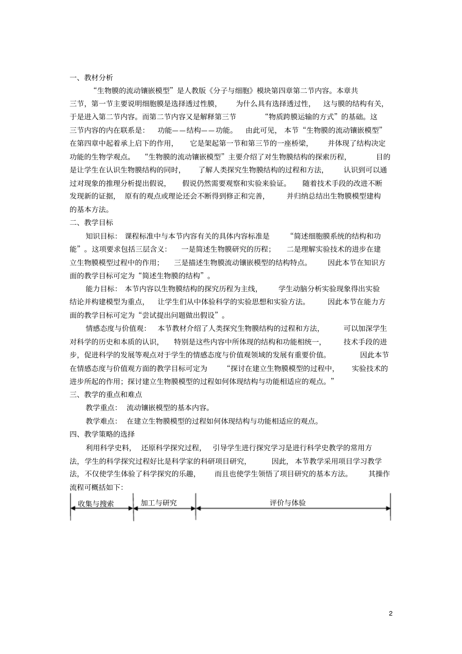 生物膜的流动镶嵌模型-教学设计_第2页