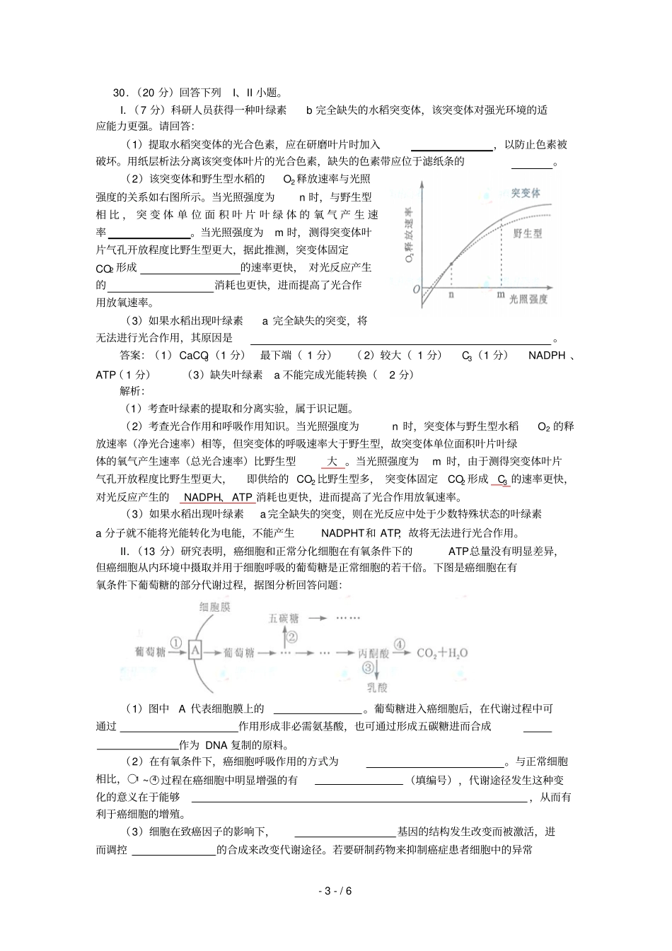 生物高考试题答案及解析四川_第3页