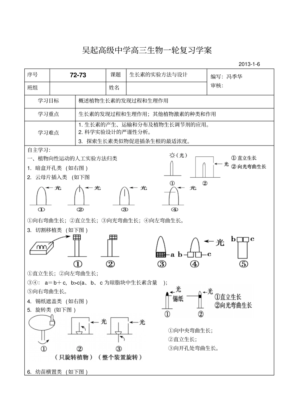 生长素的试验方法与设计_第1页