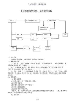 生鲜蔬菜采购销售管理流程