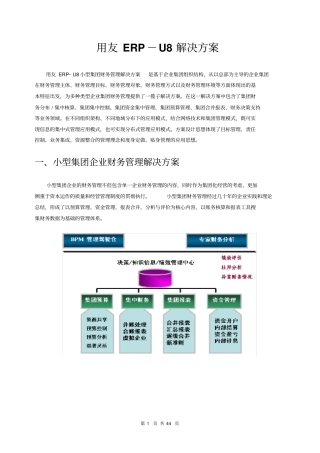 用友U8+小型集团财务管理解决方案