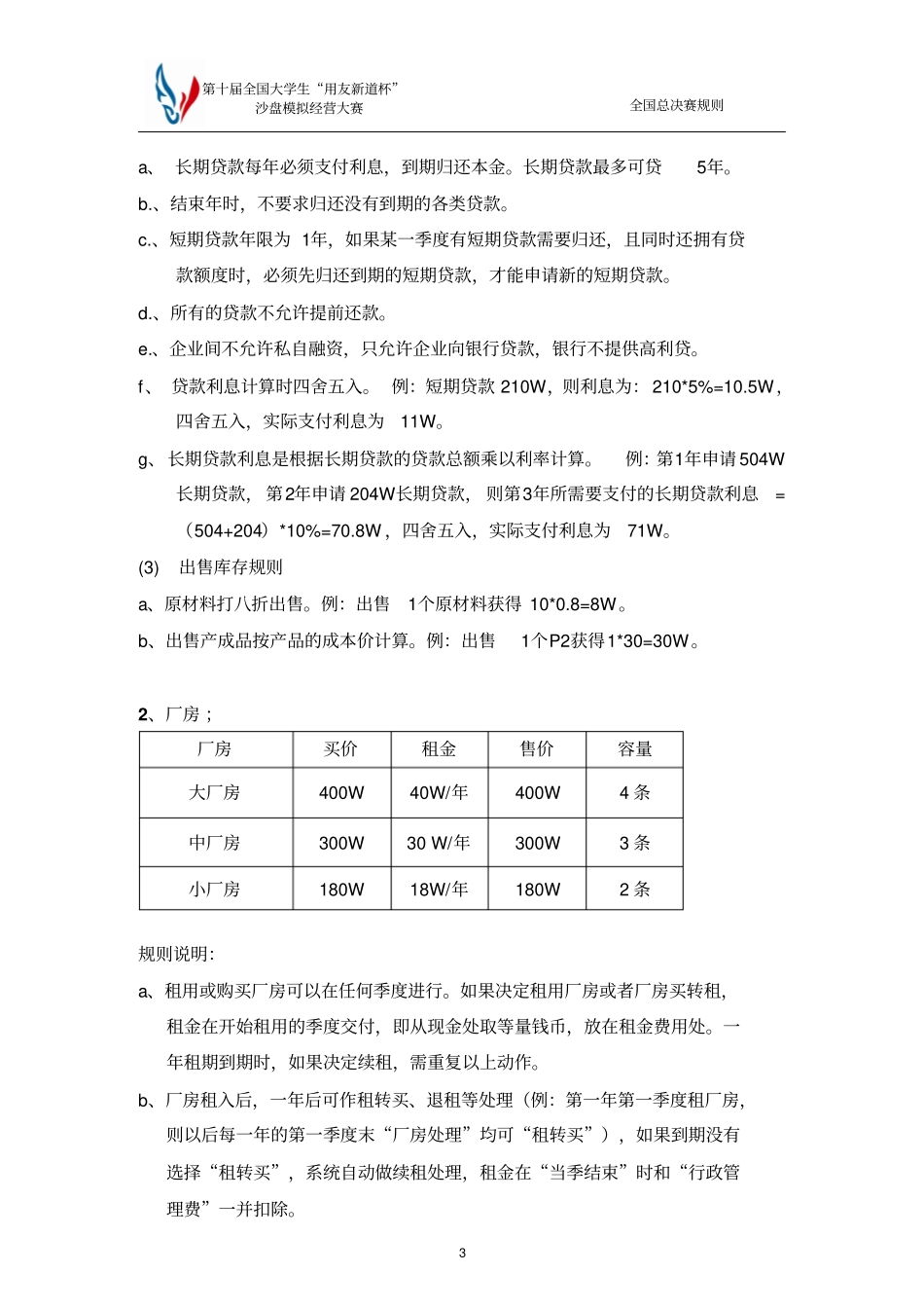 用友杯ERP沙盘大赛的国赛规则本科组讲解_第3页