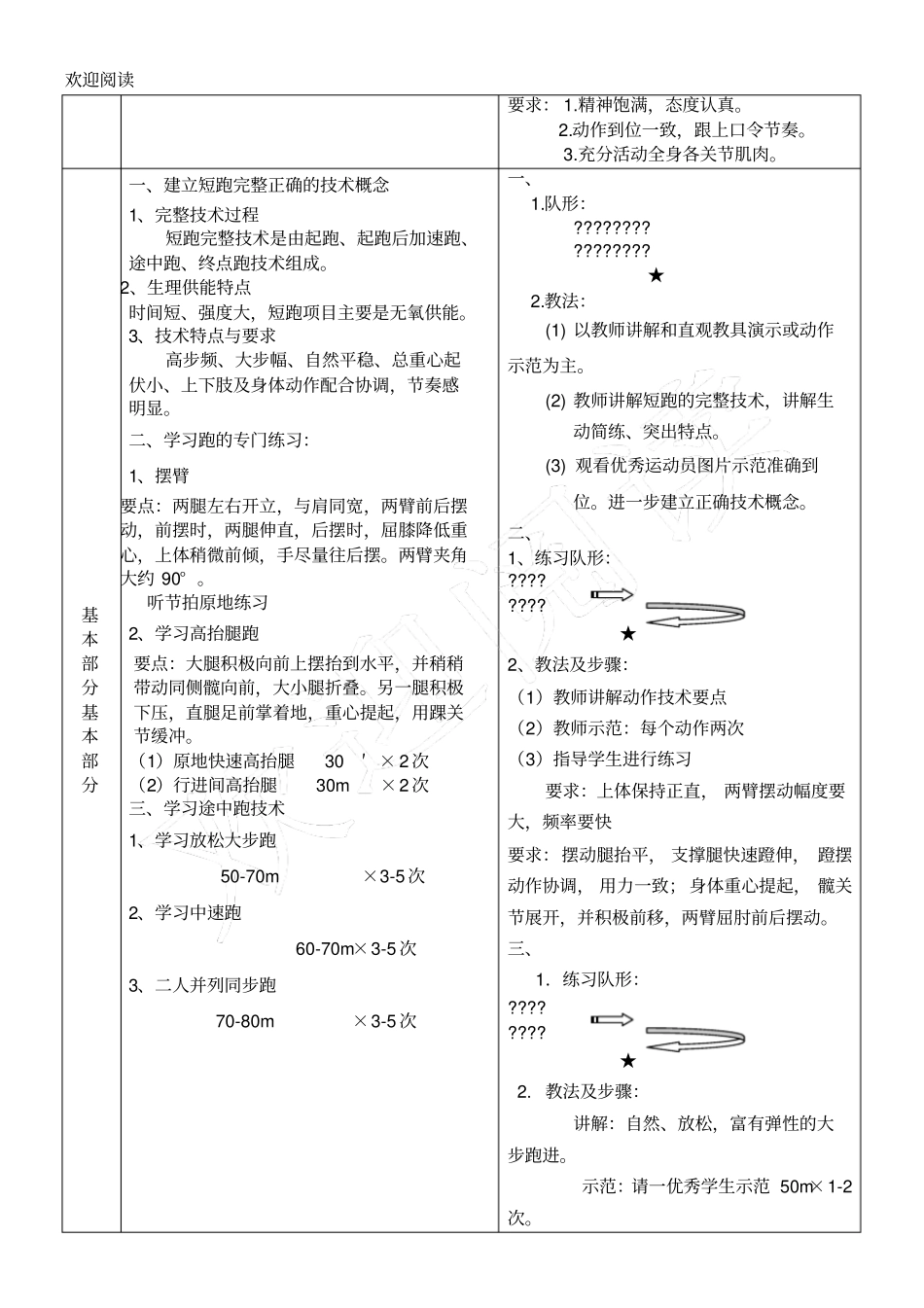 田径实习教学教学导案_第3页