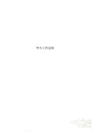 甲方工作总结