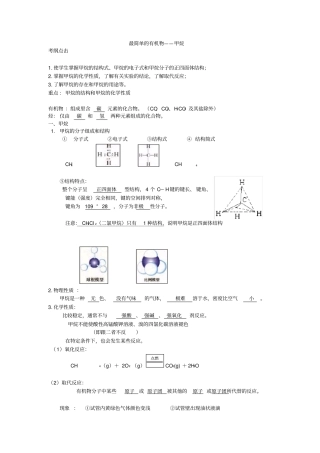 甲烷知识点总结与精练