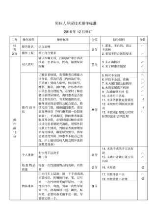 男病人导尿技术操作标准