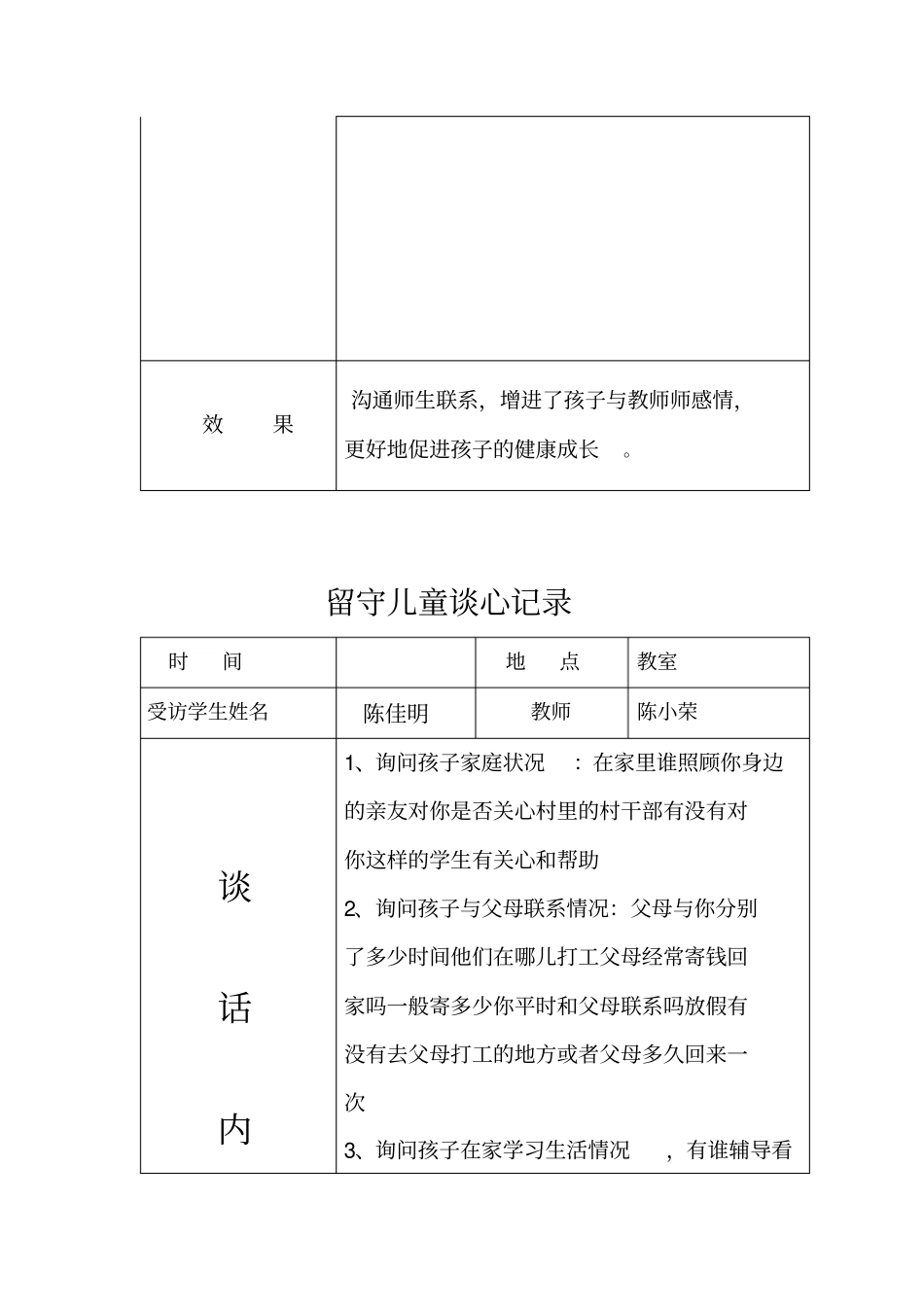留守儿童交心谈心记录_第3页