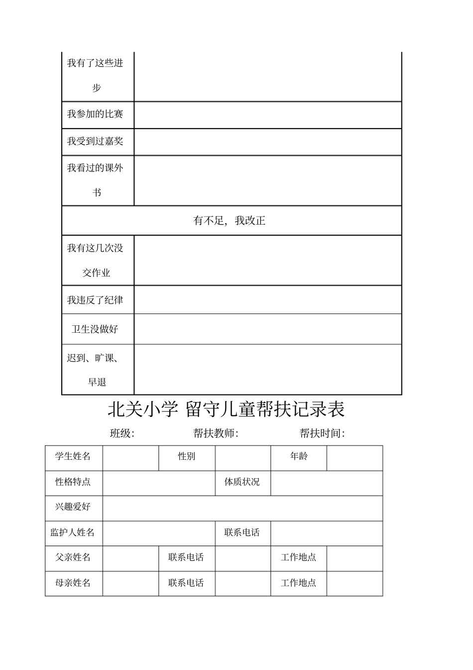 留守儿童成长记录表_第3页