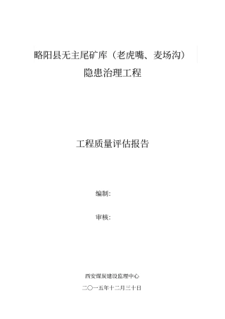 略阳无主尾矿库质量评价报告西安分析