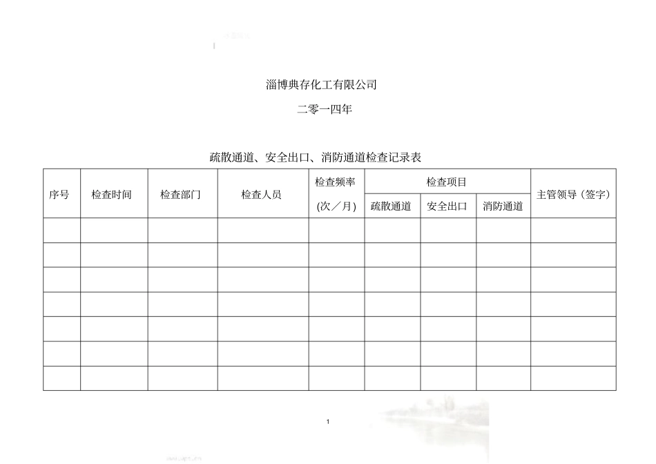 疏散通道、安全出口、消防通道检查记录表_第3页