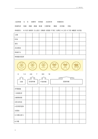 疼痛护理评价表