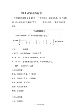 疼痛评分标准