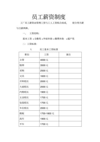 皮具工厂薪资制度