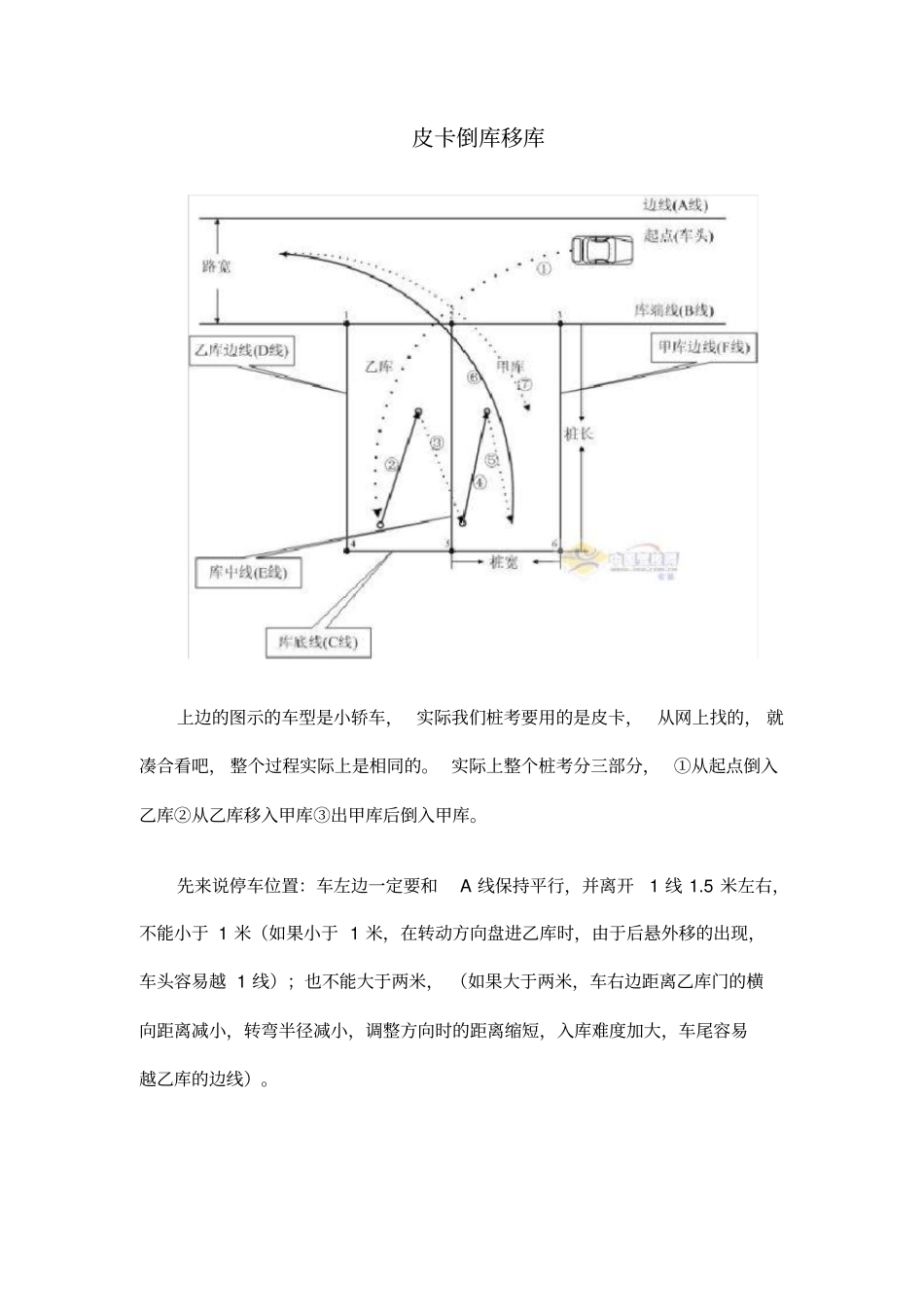 皮卡c1本科目二考试技巧总结_第1页